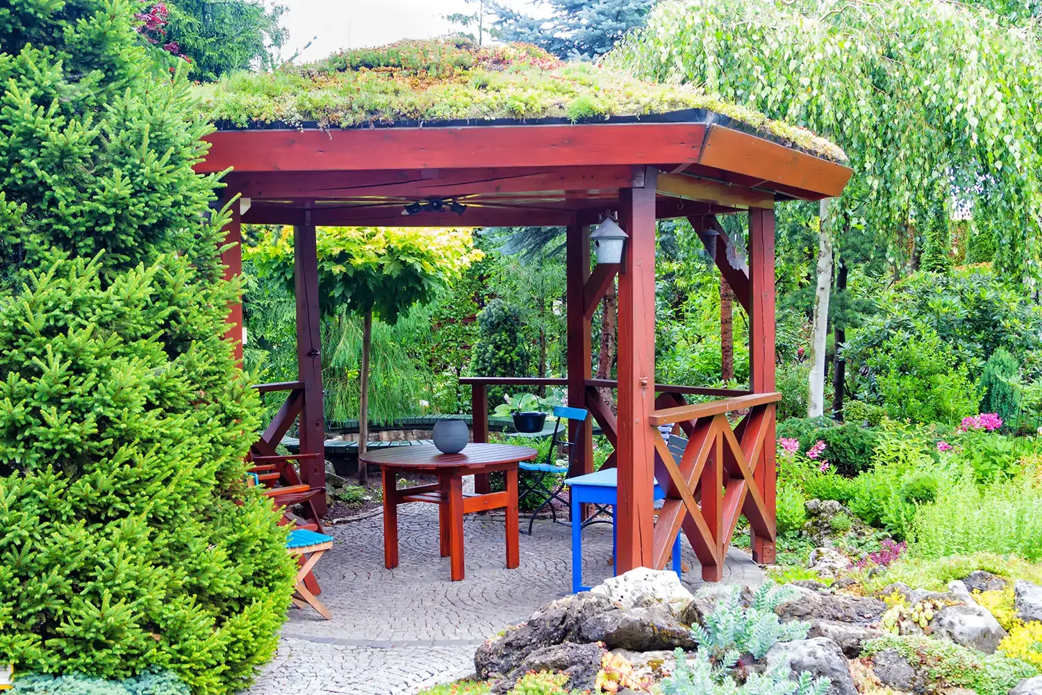 Putdoor pergola installation from Liban Landscape